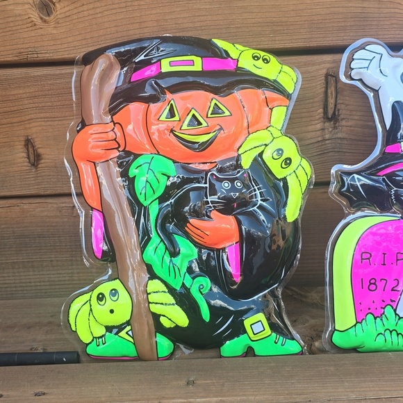 Vintage 1980s Halloween 3D vacuform molded plastic wall decorations - Picture 4 of 9